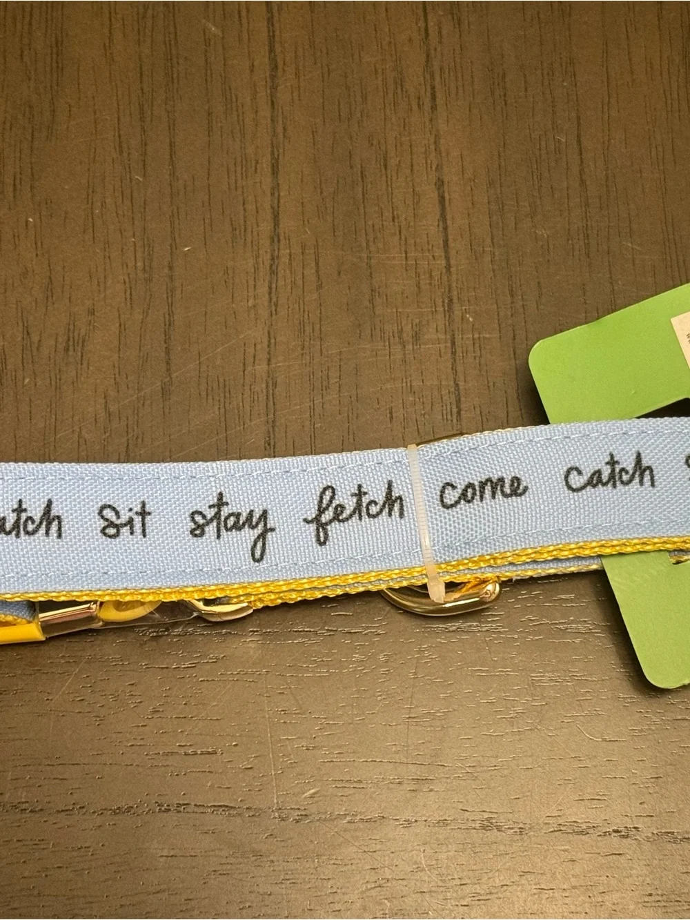 kate spade Blue and Yellow Kids Dog Collar with Gold Hardware